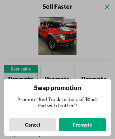 Promote Red Truck instead of Black Hat?