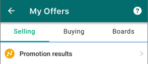 Illustration of the Promotion Results link in the app